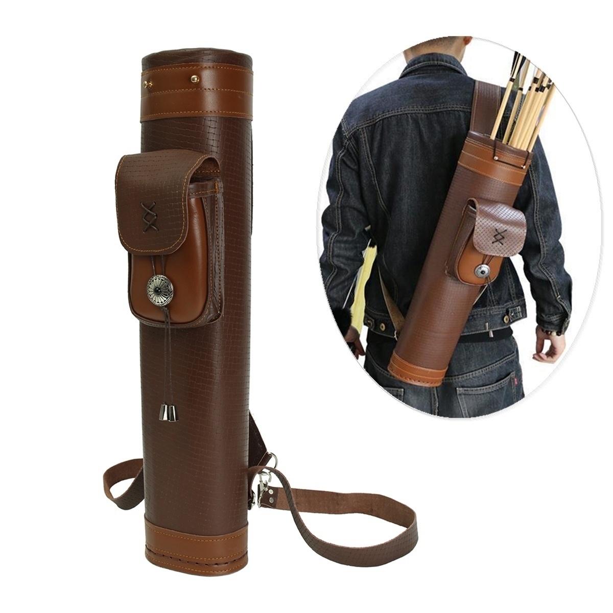 Quiver Arrow Back - HOT Traditional Genuine Leather Archery Back