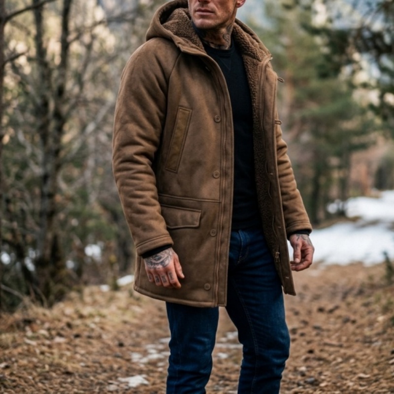 New Men's Faux Fur Lined Hoode - огляд і ціна Men'S Outdoor Hunting Jacket