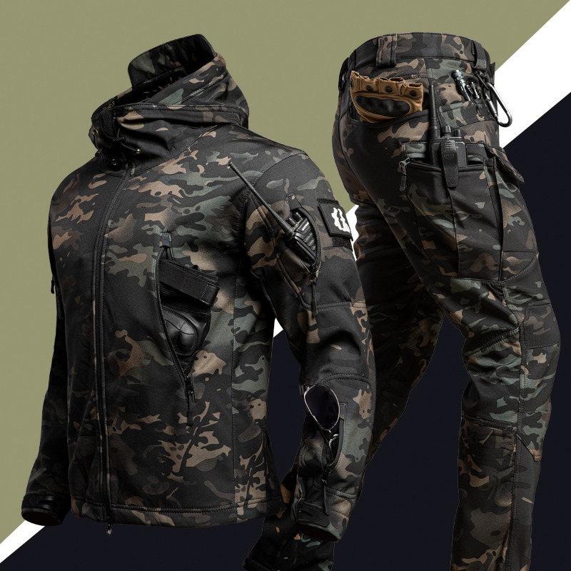 Men Camo Fleece Lined Softshel - огляд і ціна Outdoor Hunting Outfit