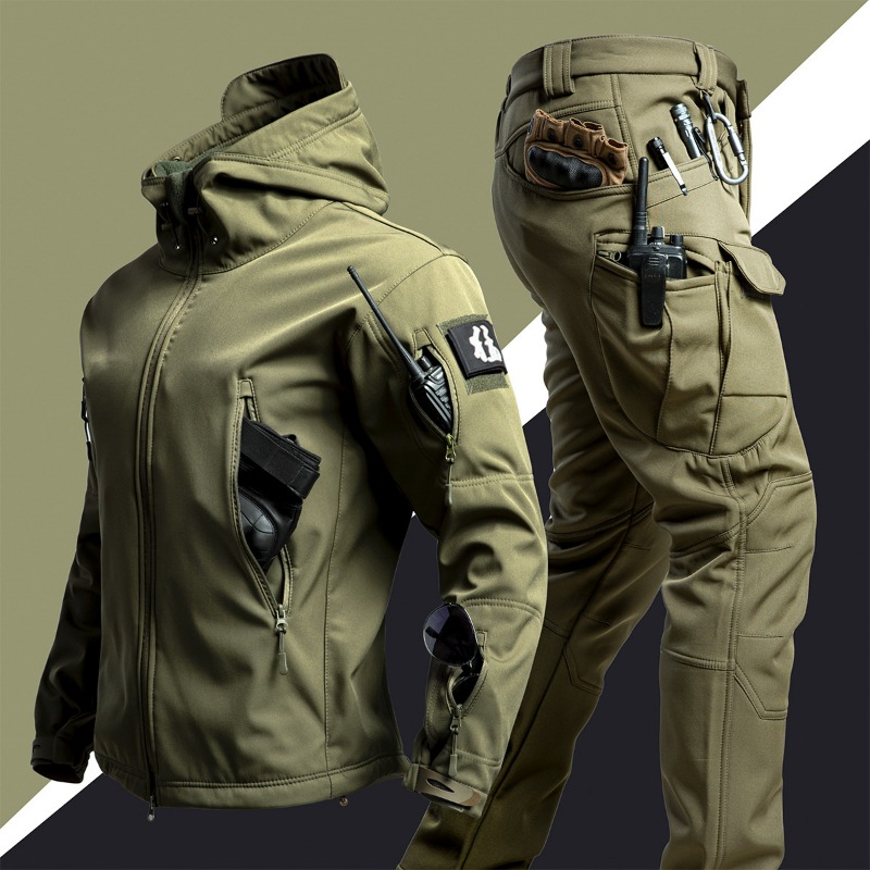 Men Camo Fleece Lined Softshel - огляд і ціна Outdoor Hunting Outfit