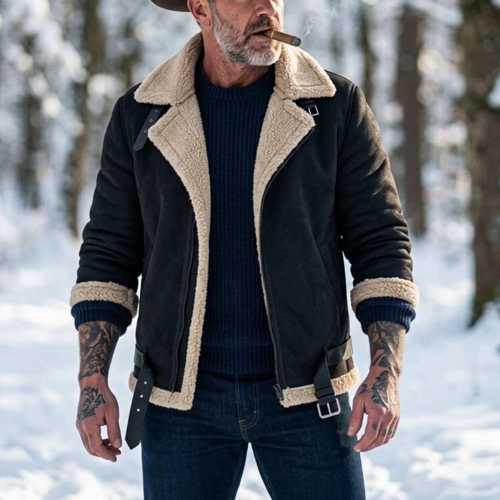 Men Winter Faux Suede Jacket F - огляд і ціна Men'S Outdoor Hunting Jacket